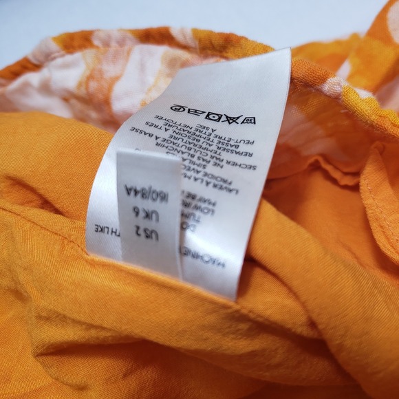 BNNT By Anthropologie Size 2 Orange Wide Leg Jumpsuit Batik Print Cropped Romper - Picture 8 of 10